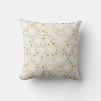 Golden Snowflake Pattern Kudde