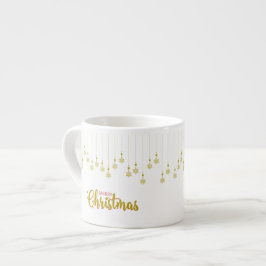 Golden Snowflakes with Merry Christmas Quote Espressomugg