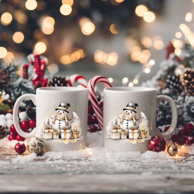 Golden Snowman: Add Elegance to Your Holiday Deco Kaffemugg (Skapare uppladdad)