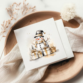 Golden Snowman: Add Elegance to Your Holiday Deco Pappersservett