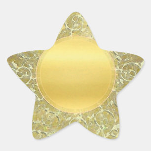 Golden Sol Background Stjärnformat Klistermärke