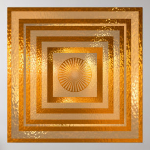 Golden Sol Mandala - Varmskydd Poster