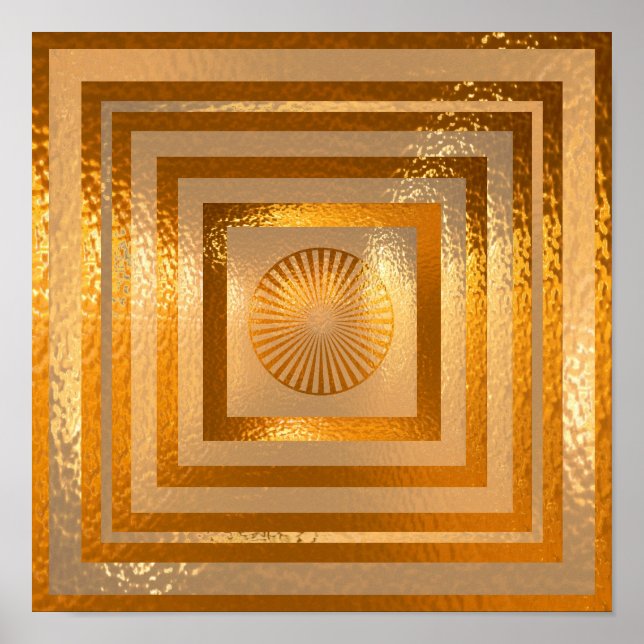 Golden Sol Mandala - Varmskydd Poster (Framsidan)