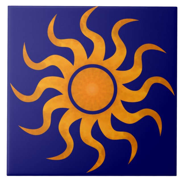 Golden Sol Midnight Blue Tile - Large Kakelplatta (Framsidan)