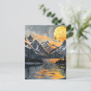 Golden Sol over snöberg - Boho Wilderness Vykort