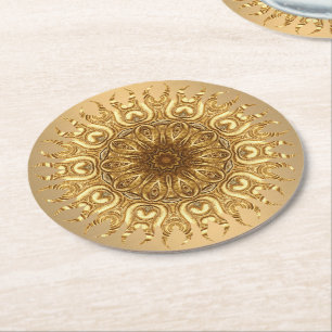 Golden Sol Underlägg Papper Rund