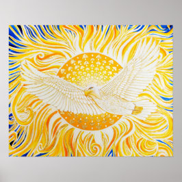 Golden Sol White Eagle Artistic Abstrakt Poster