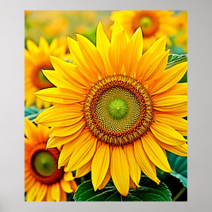 Golden Solros Serenity Design Fält Poster