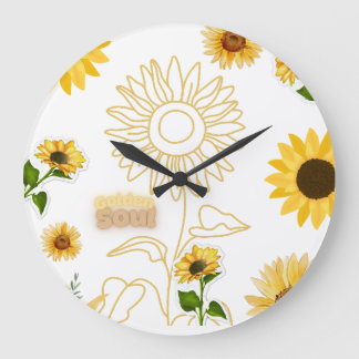 Golden Soul - Collage de Girasoles Estética Vintag Stor Klocka