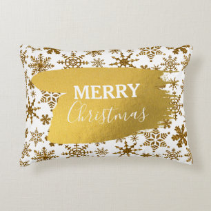 Golden Sparkling Snö God jul Prydnadskudde