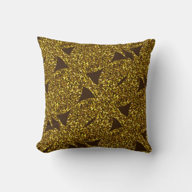 Golden sparkly abstrakt mönster kudde (Framsida)