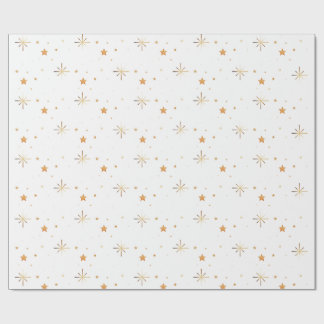 Golden Sparks and Stars Presentpapper