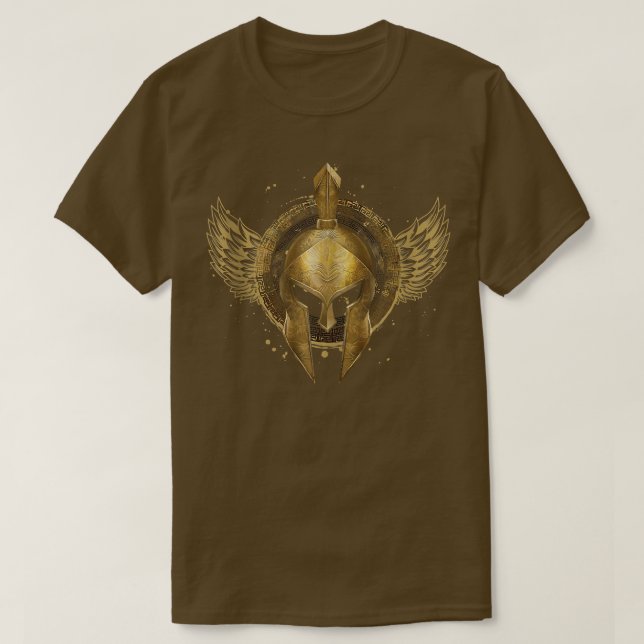 Golden Spartan Helmet Symbol Warrior Gladiator Gy T Shirt (Design framsida)