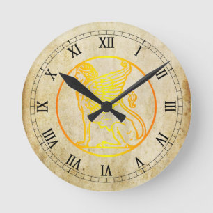 Golden Sphinx Wall Clock Rund Klocka