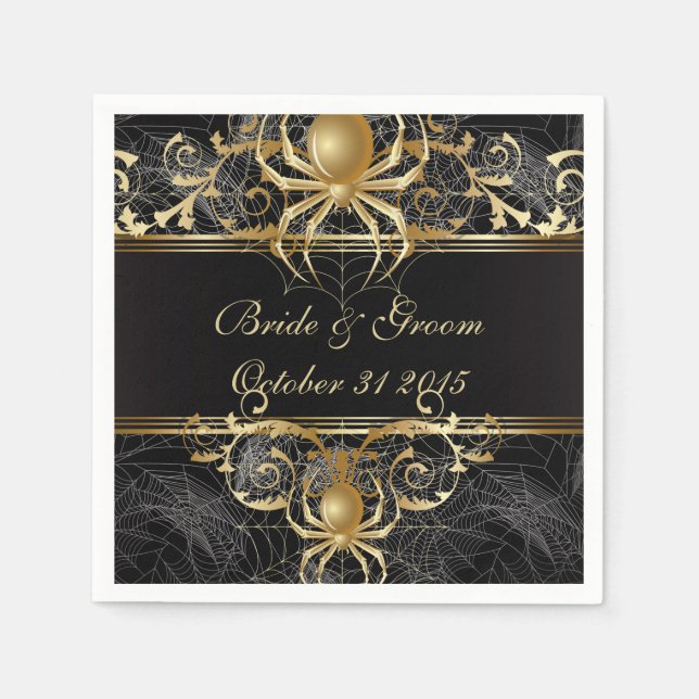 Golden Spider Pappra Party Napkins Pappersservett (Framsidan)