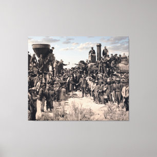 Golden Spike Railroad Ceremony 1869 Canvastryck