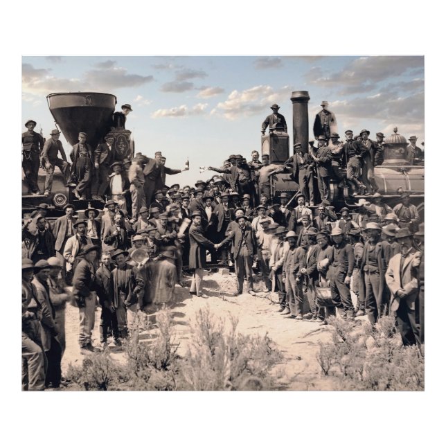 Golden Spike Railroad Ceremony 1869 Fototryck (Framsidan)