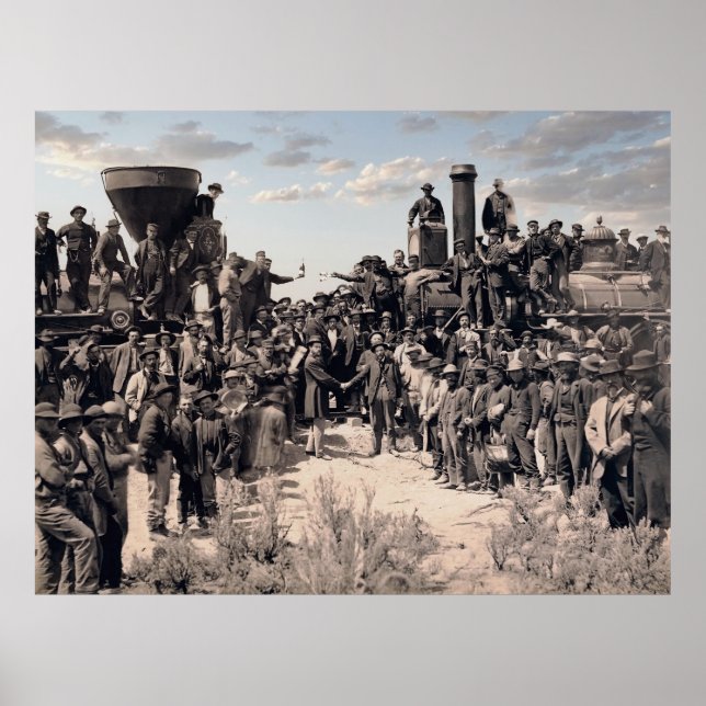 Golden Spike Railroad Ceremony 1869 Poster (Framsidan)