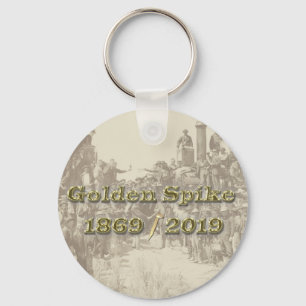 Golden Spike Transkontinental Railroad Sesquincent Nyckelring