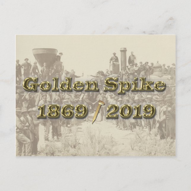 Golden Spike Transkontinental Railroad Sesquincent Vykort (Framsida)