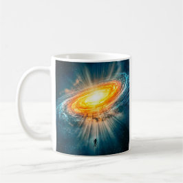 Golden Spiral Galaxy Astronaut Sci-Fi Deep Space Kaffemugg