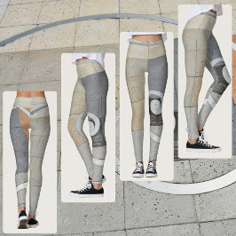 Golden Spiral Greige Beige Grått Leggings