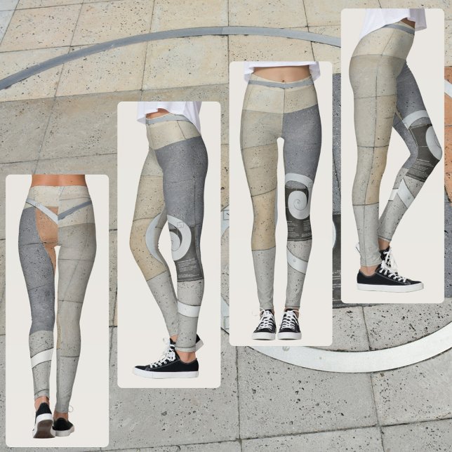 Golden Spiral Greige Beige Grått Leggings (Skapare uppladdad)