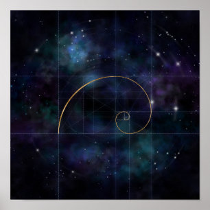 Golden Spiral - Helig Geometri Poster