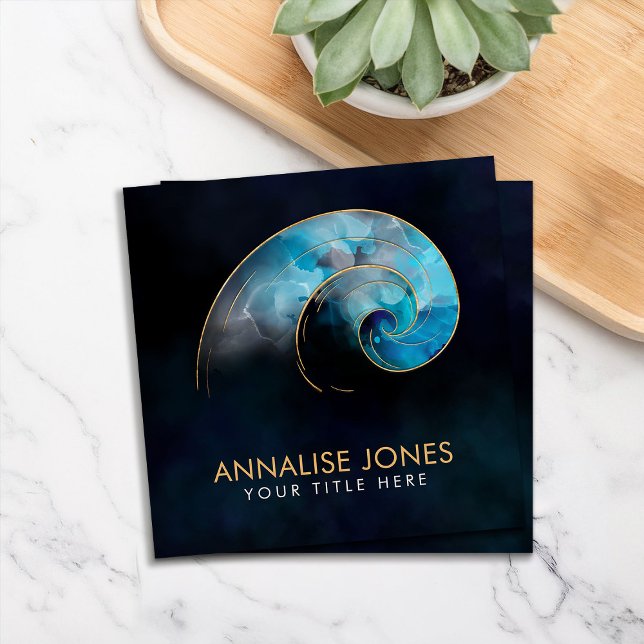 Golden Spiral - Helig Geometri - vattenfärg bläck Fyrkantigt Visitkort (Skapare uppladdad)
