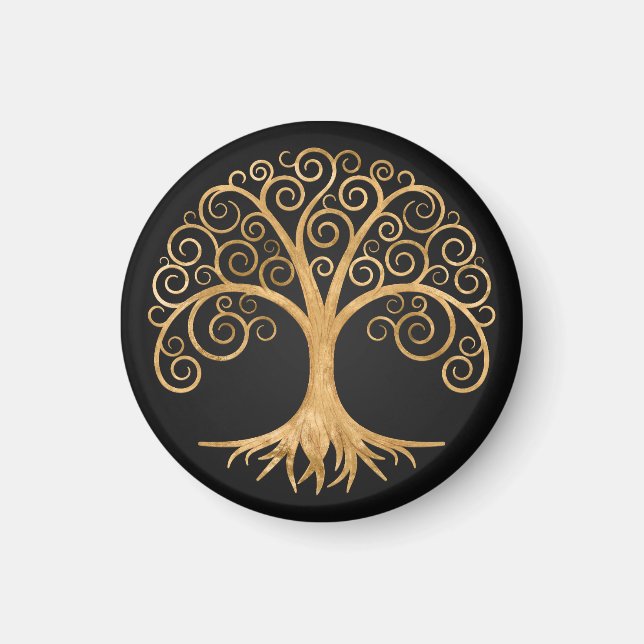 Golden Spiral Livets träd Magnet (Framsidan)
