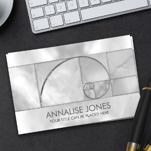 Golden Spiral - Pearl och Silver Visitkort