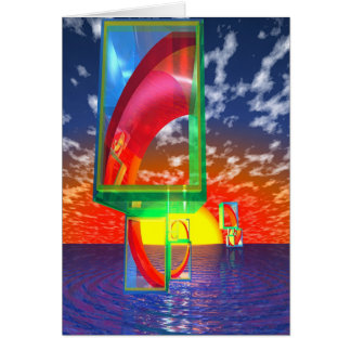 Golden Spiral Sunset Sailing Hälsningskort