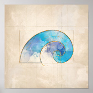 Golden Spiral - vattenfärg Poster