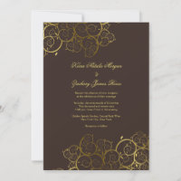 Golden Spiral Vine Classy Expresso Wedding bjudes 