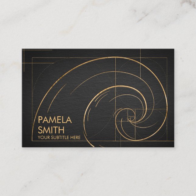 Golden Spiral Wave Visitkort (Framsida)