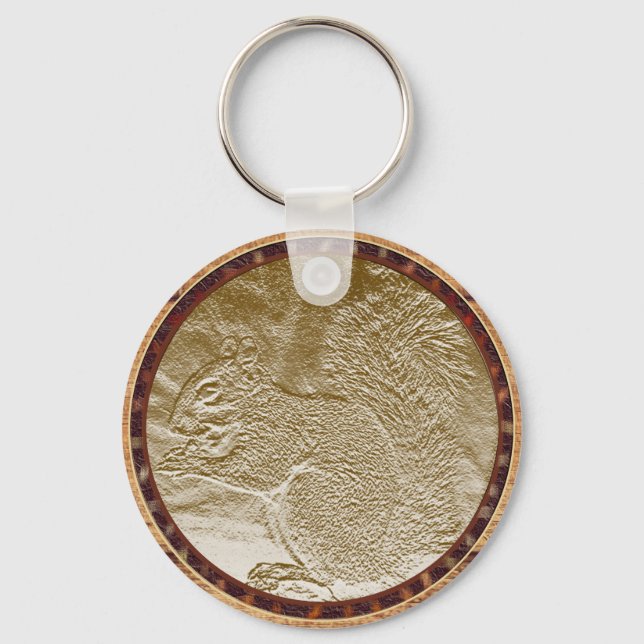 Golden Squirrel Keychain Nyckelring (Framsida)