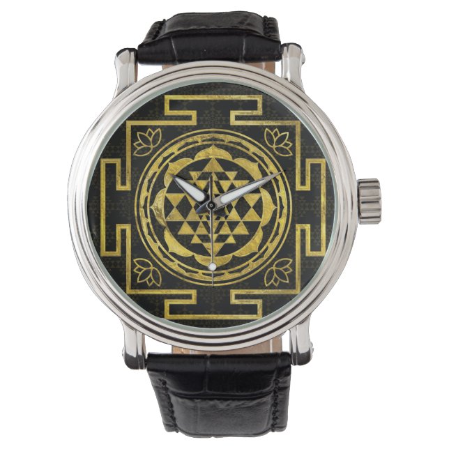 Golden Sri Yantra / Sri Chakra Armbandsur (Framsida)
