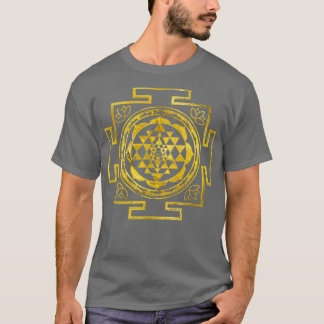 Golden Sri Yantra Sri Chakra T Shirt