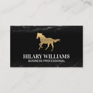 Golden Stallion Black Marble Visitkort