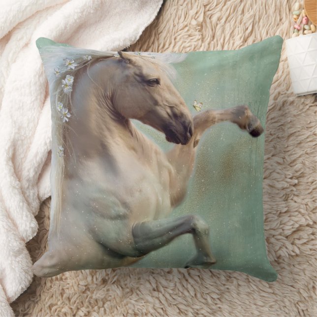 Golden Stallion Horse - Pillow Kudde (Filt)
