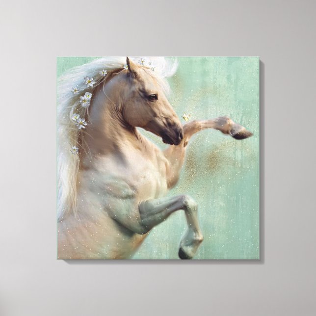 Golden Stallion Horse - Poster Canvastryck (Framsida)
