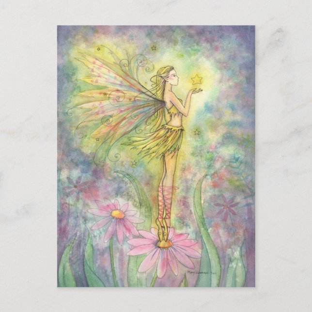 Golden Star Fairy Postcard Vykort (Framsida)