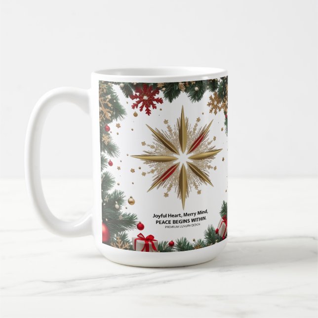 Golden Star Joyful Merry Mind Classic Mug 15 oz  Kaffemugg (Vänster)