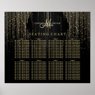 Golden Star Ljus and Black - Sittdiagram Poster
