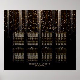 Golden Star Ljus and Black - Sittdiagram Poster