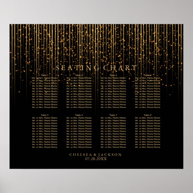 Golden Star Ljus and Black - Sittdiagram Poster (Framsidan)