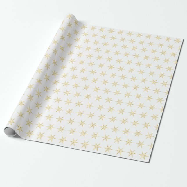 Golden Star Pattern Gift Wrap Paper Presentpapper (Utrullad)
