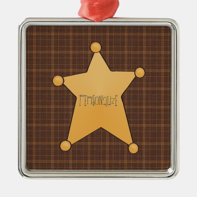 Golden Star sheriffens bricka Julgransprydnad Metall (Framsidan)