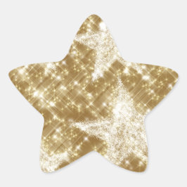 Golden Star Sparkles jul Holydays Stjärnformat Klistermärke