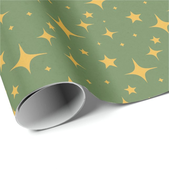 Golden Starburst Gift Wrap Presentpapper (Rullad Hörn)